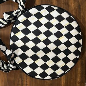 Mackenzie-Childs Courtly Check Round Stool Cushion